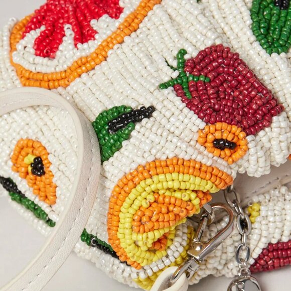 New Staud Beaded Bean Fruit Salad Shoulder Bag/Convertible Clutch NWT - Picture 9 of 14